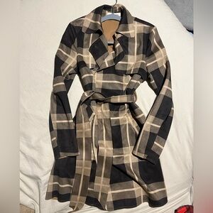 Solitaire Plaid Trench Coat